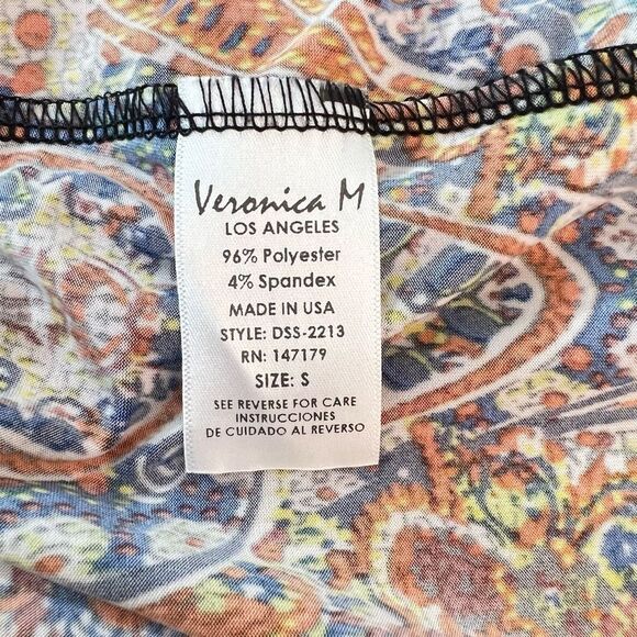 🔥5/25 sale🔥 Veronica M. Lace Up Long Sleeve Damask Print Mini Dress Size S - Picture 8 of 10